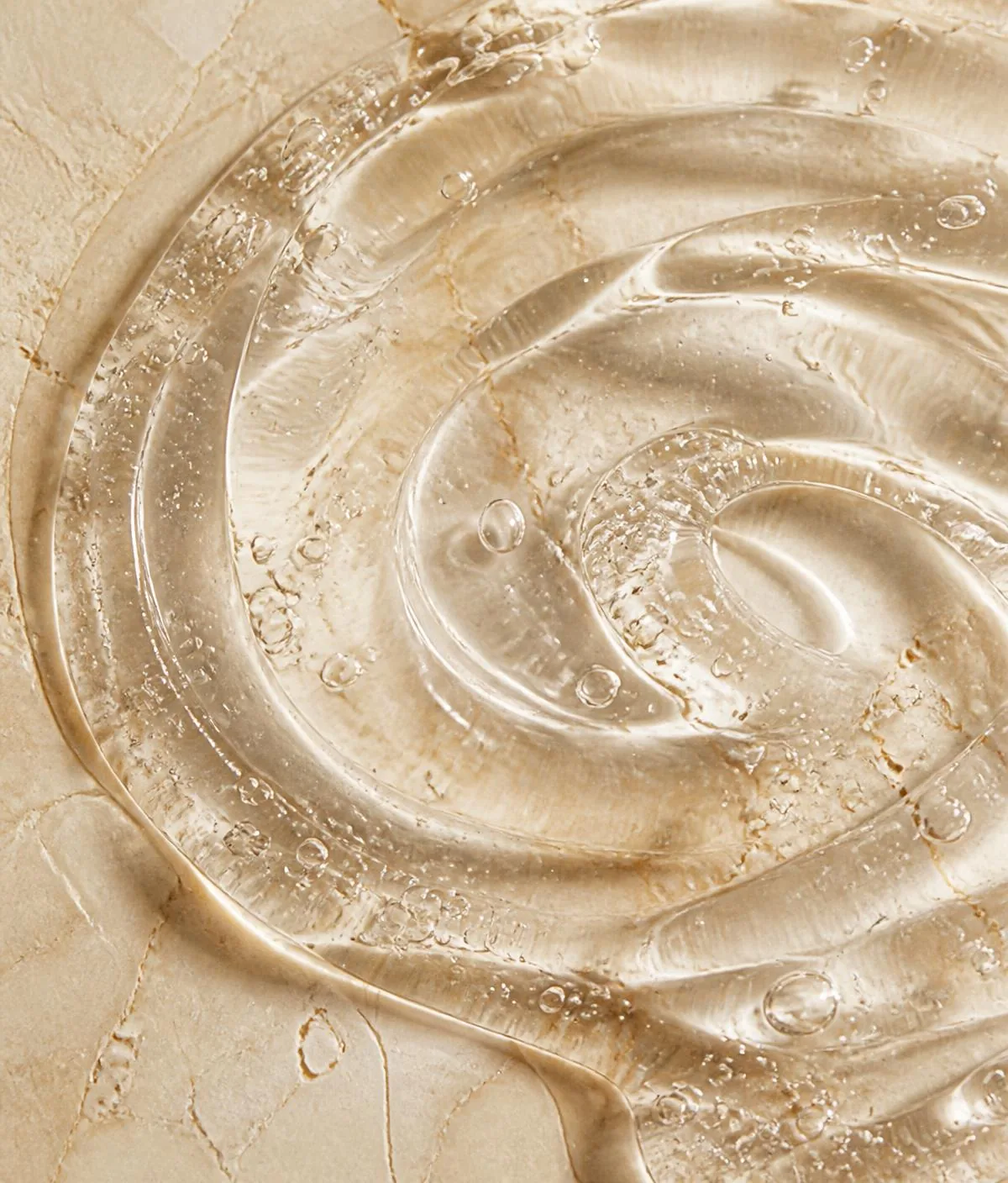 Close study of a clear serum texture